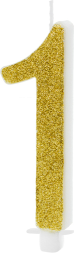 Свічка для торта Partydeco цифра 1 золота 10 см (SCU4-1-019)