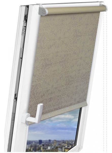 Ролета міні Delfa Металік Прінт 52x170 см темно-бежева 