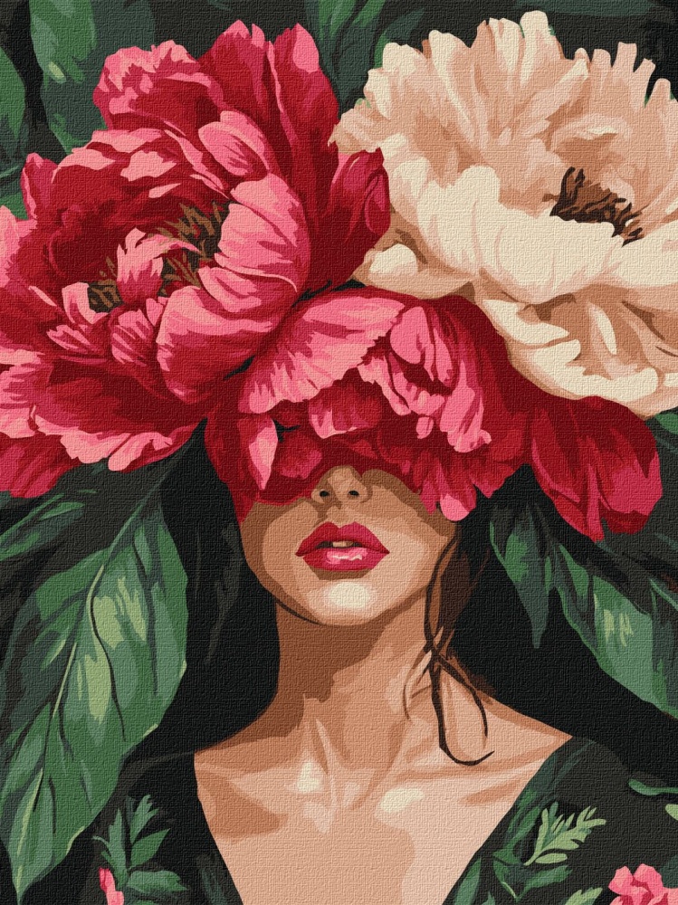Картина по номерам Загадочные пионы ©victoria_art___ 30x40 см Ideyka
