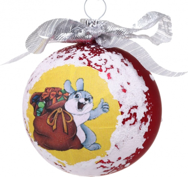 Шар новогодний символ года декупаж d 60 мм в ассортименте