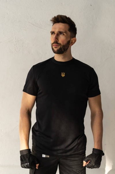 Футболка LOGOS з COOLMAX з вишивкою Золотий Герб 04-09-00-0003 р.4XL 601 Чорна