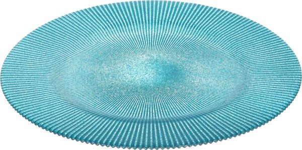 Блюдо Glimmer 33 см бірюзове Decor Cam 