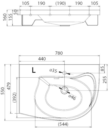 Умывальник Ravak Comfort R Xj8P11N0000