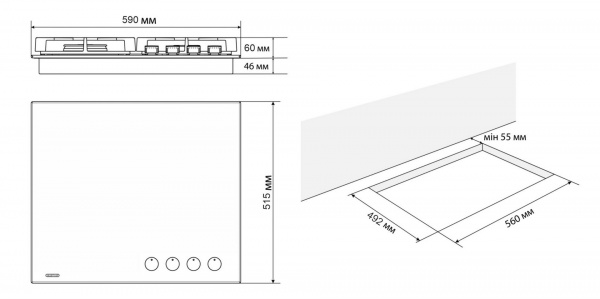 Варочная поверхность Eleyus MILENA 60 BL CTF