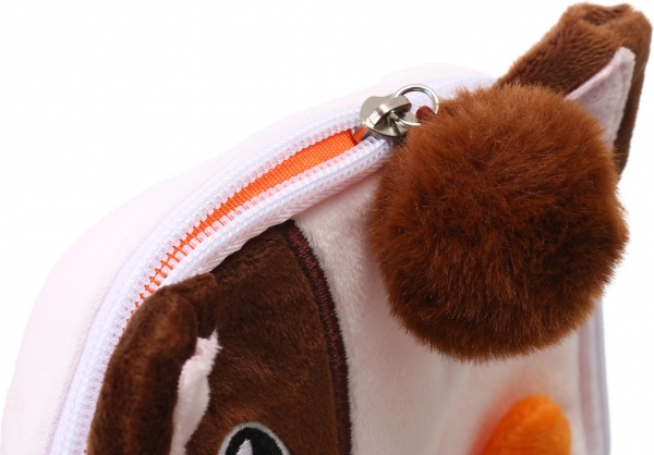 Пенал школьный Кот-пес 21x12 см бежевый с рисунком