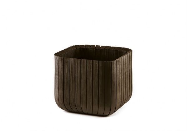 Горшок пластиковый Cube Planter L квадратный 50л коричневый 