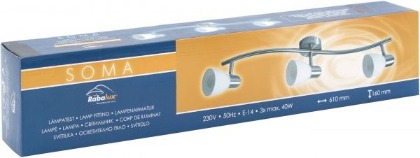 Спот Rabalux Soma 3x40 Вт E14 хром 6303 