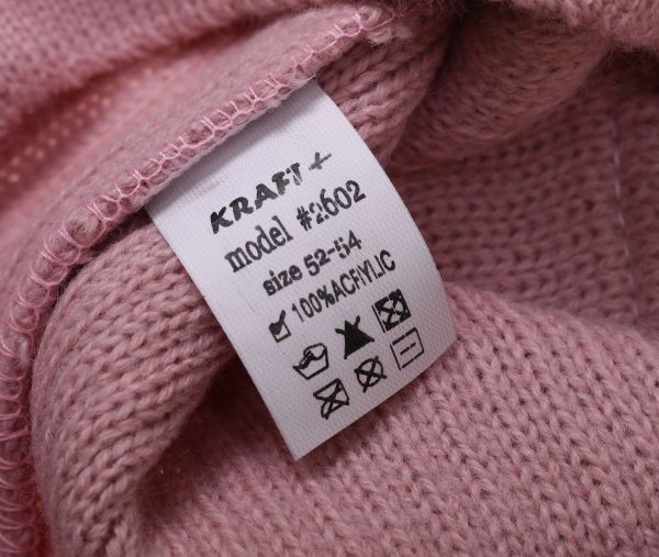 Шапочка детская для девочки Kraft+ 7597 р.52-54 пыльная роза 