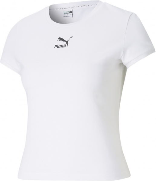 Футболка Puma Classics Fitted Tee 59957702 р.XS білий