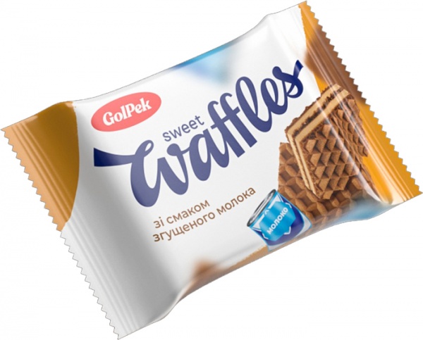 Вафли Golpek весовые в индивидуальной упаковке Sweet waffles (квадро) со вкусом сгущенки 300 г 