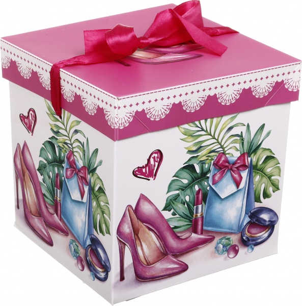 Коробка складана Смуги/горох 15x15x15 см (EBXS9801)