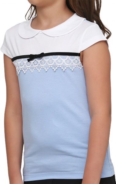 Футболка для девочки Vidoli G-19593S р.140 голубой 