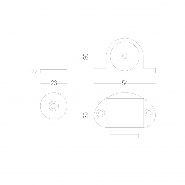 Стопор дверний MVM магнітний M-30 black чорний
