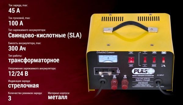 Пускозарядное устройство PULSO 12-24V/45A/Start-100A BC-40155 (4/2) 