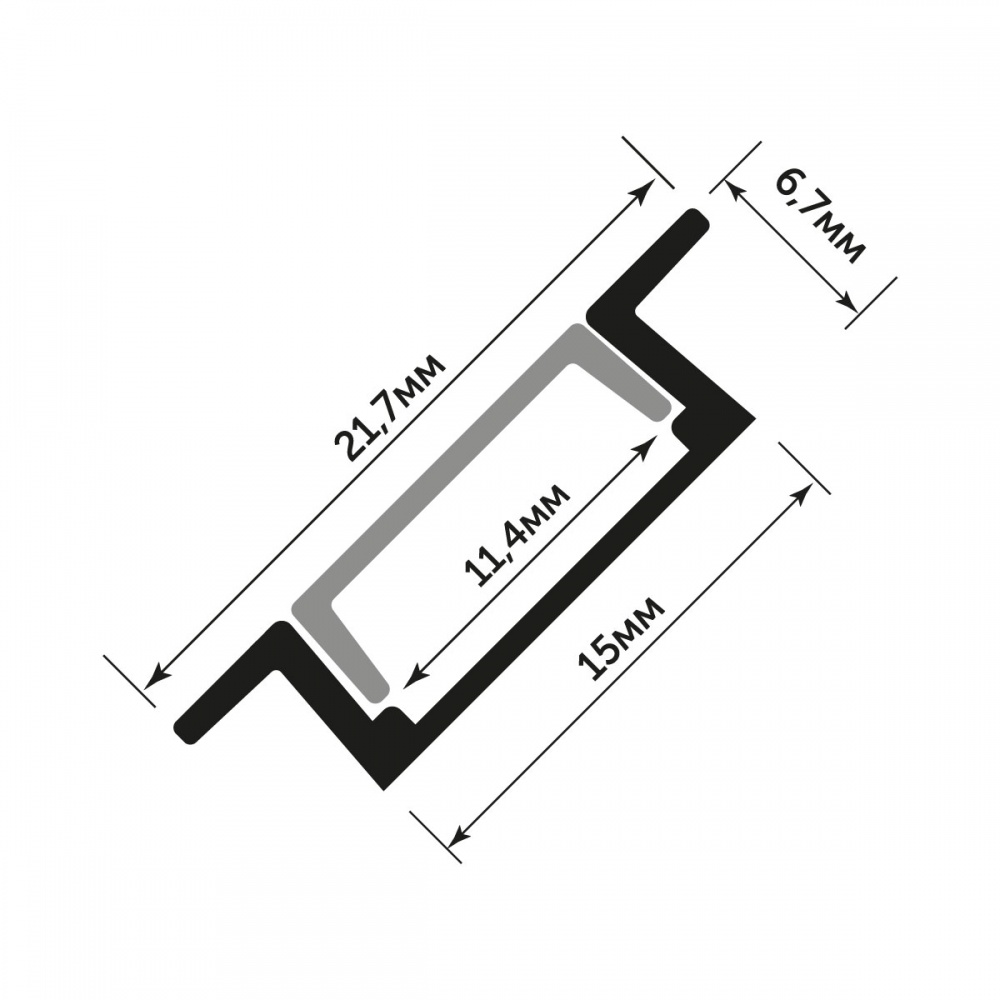 Профиль алюминиевый LIGHT SET AL LED PROF MORTISE 150 200 см 6929547662134
