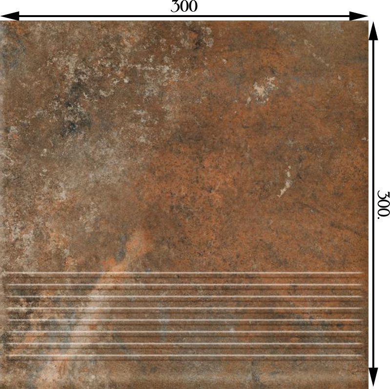 Клинкерная плитка Ceramika Paradyz Arteon brown stopnica prosta G1 30х30 см