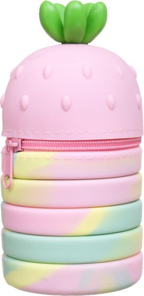 Пенал-тубус Клубника 11х6,5/19х6,5 см рожевий