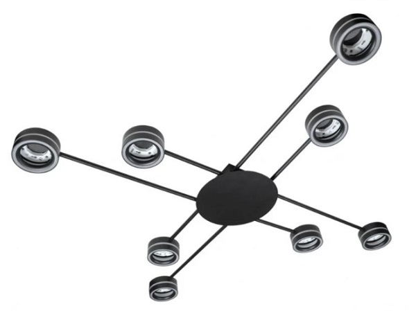 Люстра стельова Светкомплект G NURE 8xGX53 чорний