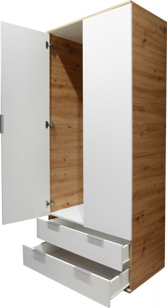 Шафа універсальна Матера ШК-2д2ш деп/б 920х526х2065 мм дуб евок прибережний/білий 