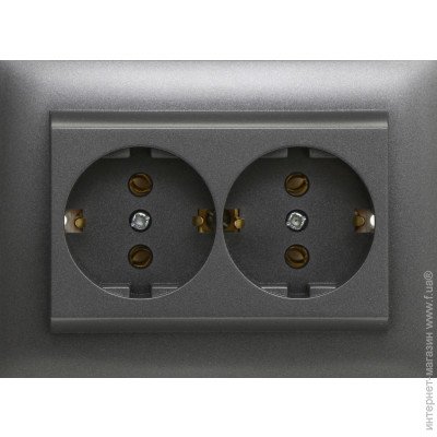 Розетка двойная оконечная двойная с заземлением Efapel Apolo IP20 шампань 50331 TCH
