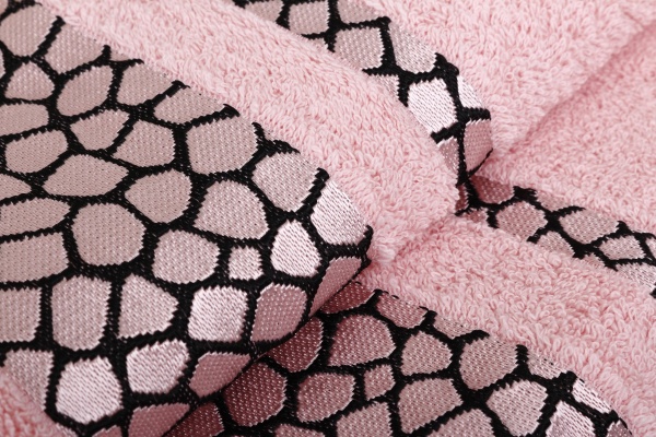 Набір рушників Rhomb 50х90+70х140 450г/м2 рожевий Begenal 