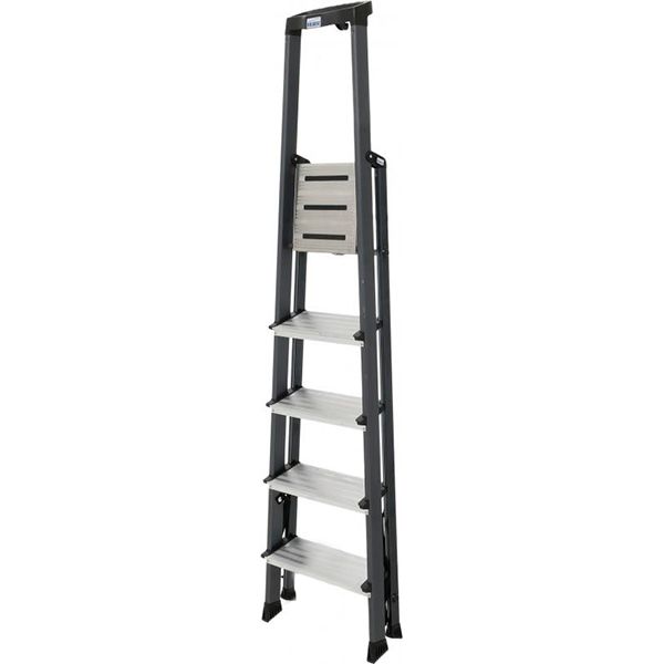 Лестница-стремянка Krause Securo 5 анодированная (126436) c органайзером