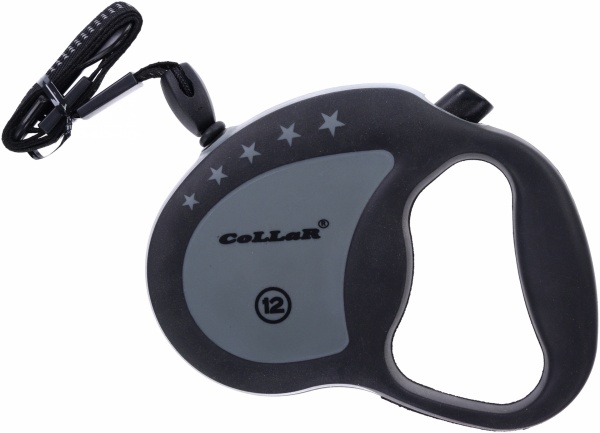 Поводок-рулетка Collar Control до 12 кг 5 м серый с черным 81131