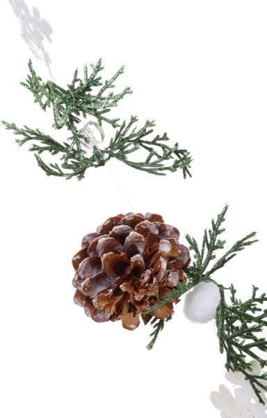 Декорация новогодняя Гирлянда хвойная с шишками заснеженная 110 см EPI-C615X5628 