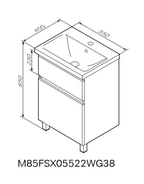 Тумба на ножках AM.PM M85-FSX0552-WC0552WG38 X-Joy 55 см