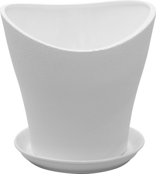 Горщик керамічний Оріана-Запоріжкераміка Хвиля №2 фігурний 4,5л білий 