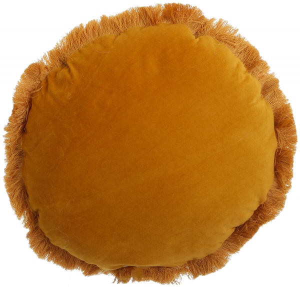 Подушка KM круглая с кистями 100% полиэстер 40x40 см золотой 