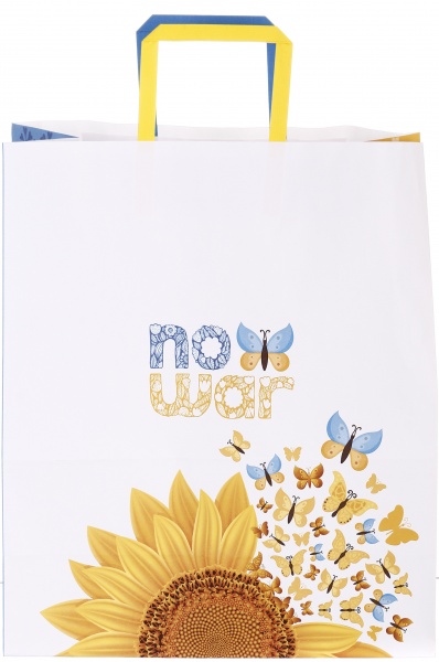 Пакет паперовий 320х150х380 білий з ручками