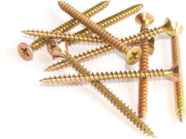 Шуруп универсальный потайная головка ЦЖ 6x80 мм желтый цинк вес Expert Fix