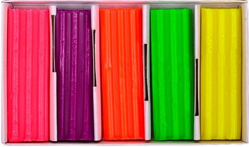 Пластилин восковой флуоресцентный CRAFT&JOY 5 цветов, 60 г Western Industrial Group