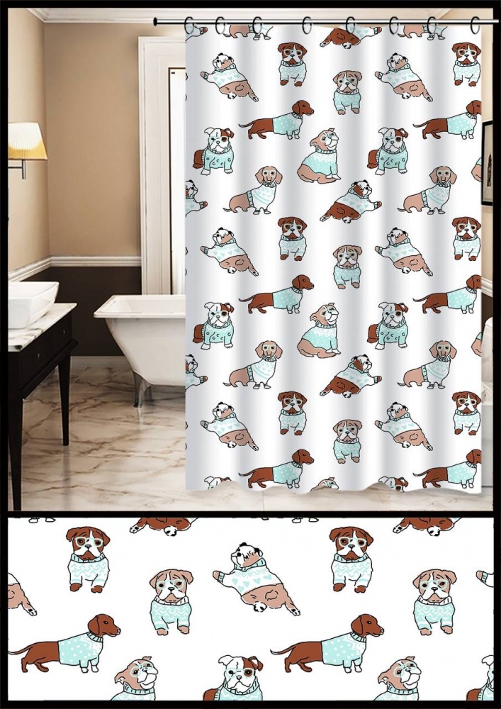 Шторка для ванны Rapal Dog friendly 180х180 см