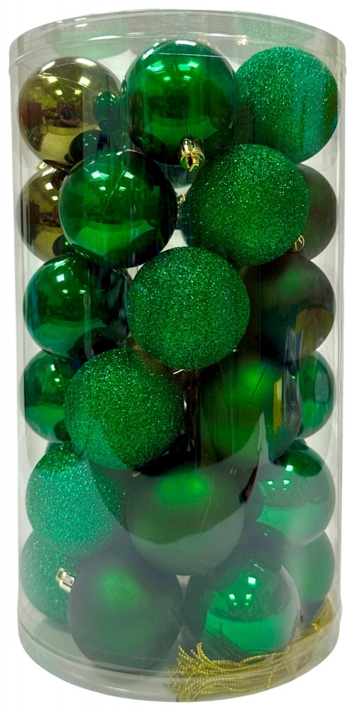 Шар новогодний делюкс микс фактур 36 шт 6 см в ассортименте