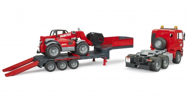 Игрушечный набор Bruder Тягач MAN TGA с прицепом и телескопический погрузчик Manitou MLT 633 1:16 02774