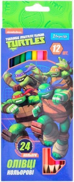 Олівці кольорові Ninja Turtles 12шт./24 кольори 1 вересня