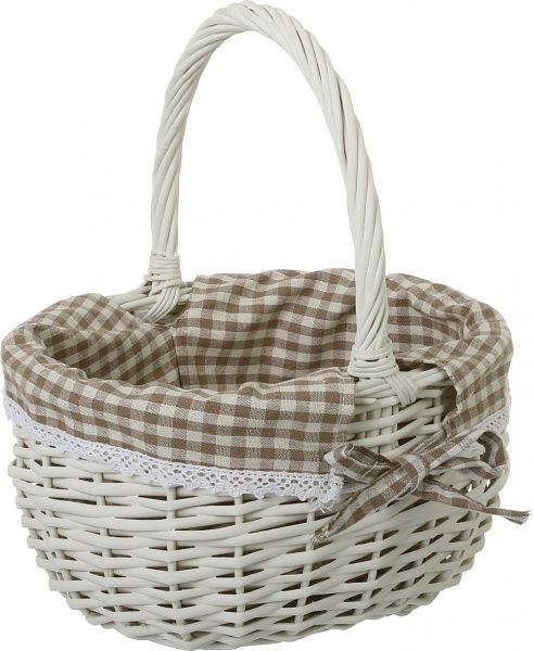 Корзинка плетеная с текстилем 29х22х17/33 см EBE18-3-2 