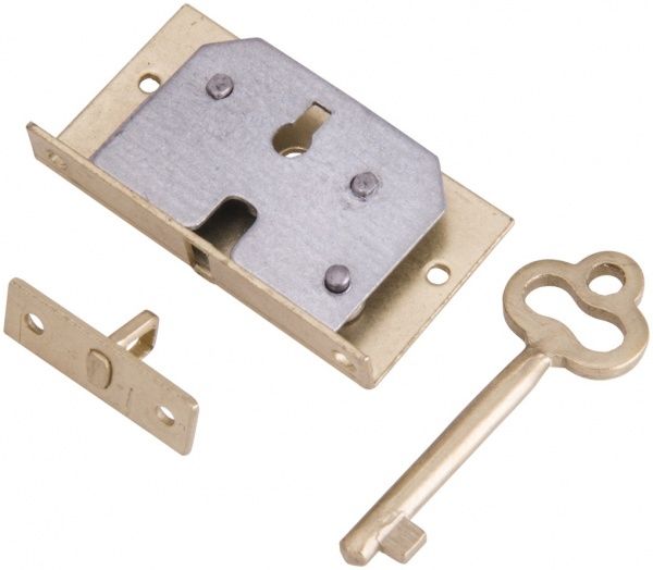 Замок касетний латунний з великим ключем 20100036