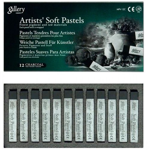 Пастель суха Вугілля професійна, м'яка Mungyo 94100612 12 кольорів