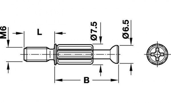 Комплект стяжка MINFIX 16 мм, болт, муфта 4 шт. Hafele