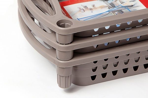 Етажерка пластикова Heidrun 1562 Baskets 3 яруси 610x180x600 мм сірий