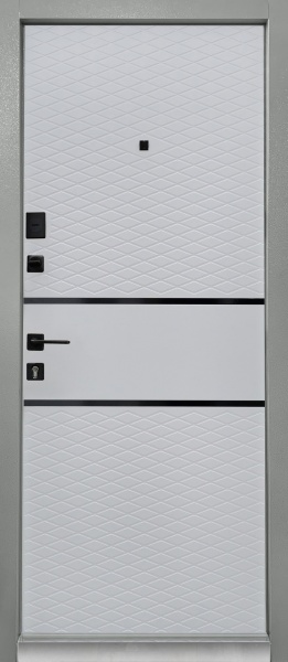 Дверь входная Министерство дверей Престиж 187 Q графит / белый 2050x960 мм левая