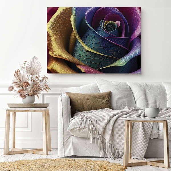 Картина на холсте Разноцветная роза 80x110 см WS Holst 2205380173 