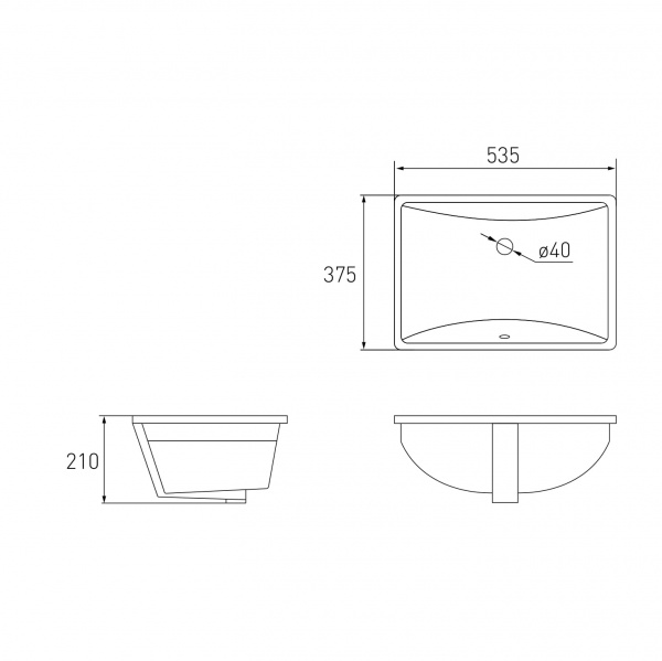 Умывальник VOLLE 13-13-03