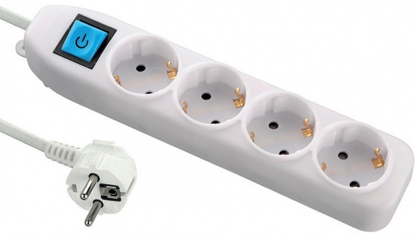 Подовжувач Electraline із заземленням 4 гн. білий 3 м 62051 