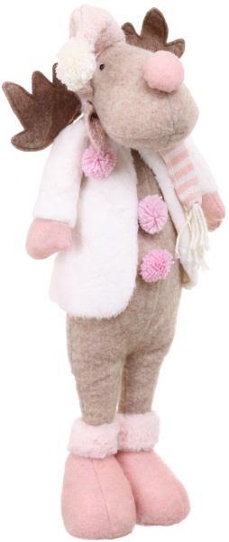 Декоративная фигура Decormaker Design стоячий лось розово-белый 66 см 