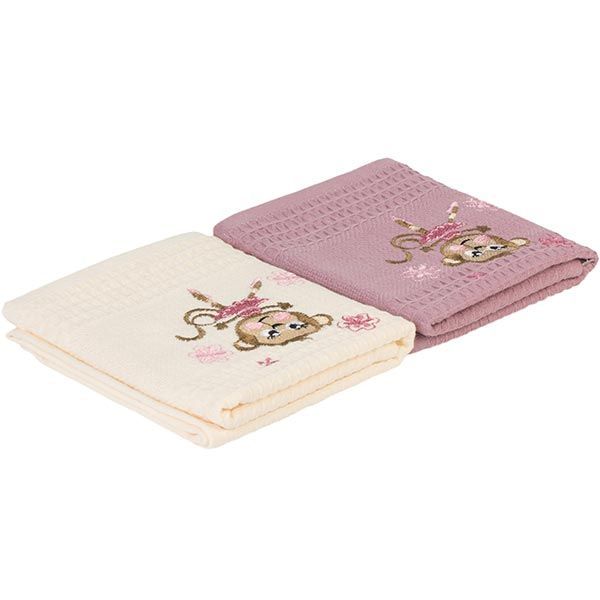 Набор полотенец Karna Woldi сиреневый/молочный 2 шт