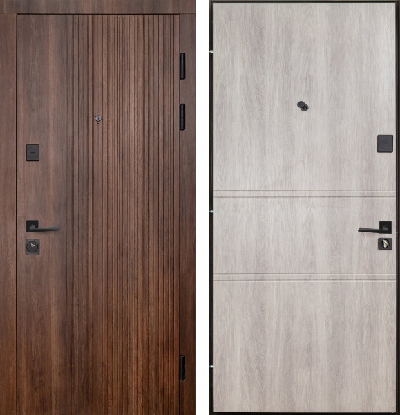 Двері вхідні Revolut Doors В-617 мод. 234-237 дуб табак / дуб немо срібний 2050x850 мм праві